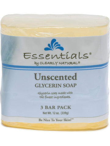 Clearly Natural, Glycerine Bar Soap, Unscented, 4 oz, 3 Bar-Pack