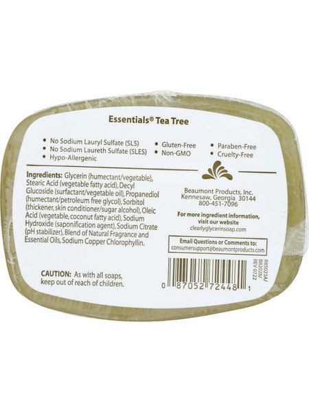 Clearly Natural, Glycerine Bar Soap, Tea Tree, 4 oz