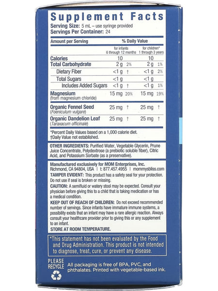 Mommy's Bliss, Baby Constipation Ease + Prebiotics, Age 6 Months +, 4 fl oz