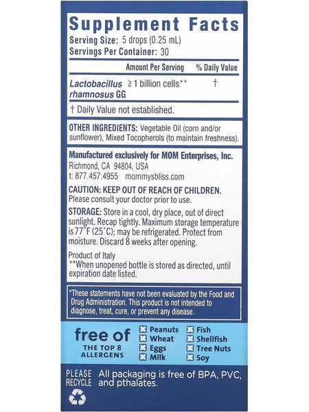 Mommy's Bliss, Baby Probiotic Drops, Age Newborn +, .34 fl oz