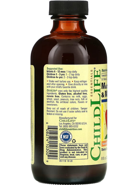ChildLife Essentials, Multi Vitamin and Mineral, Natural Orange/Mango, 8 fl oz