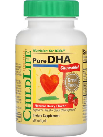 ChildLife Essentials, Pure DHA, Natural Berry, 90 Softgels