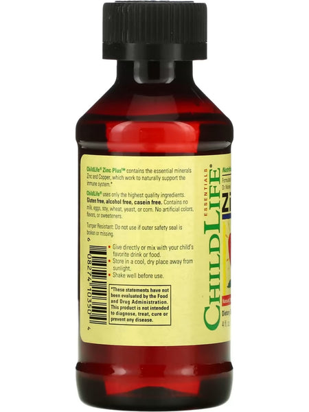 ChildLife Essentials, Zinc Plus, Natural Mango Strawberry, 4 fl oz