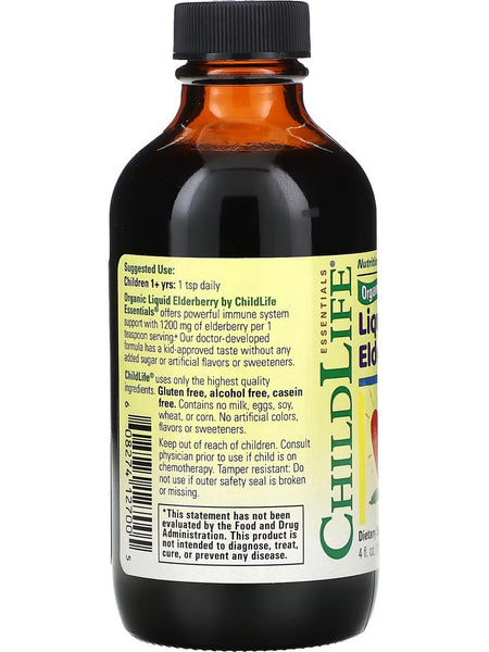 ChildLife Essentials, Organic Liquid Elderberry, 4 fl oz