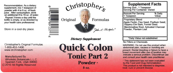 Christopher's Original Formulas, Quick Colon Tonic Part 2, 8 oz