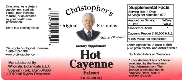Christopher's Original Formulas, Hot Cayenne Extract, 1 fl oz