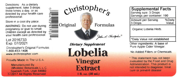 Christopher's Original Formulas, Lobelia Vinegar Extract, 1 fl oz