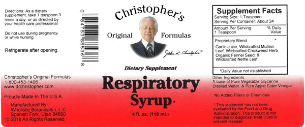 Christopher's Original Formulas, Respiratory Syrup, 4 fl oz
