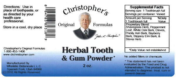 Christopher's Original Formulas, Herbal Tooth & Gum Powder, 2 oz