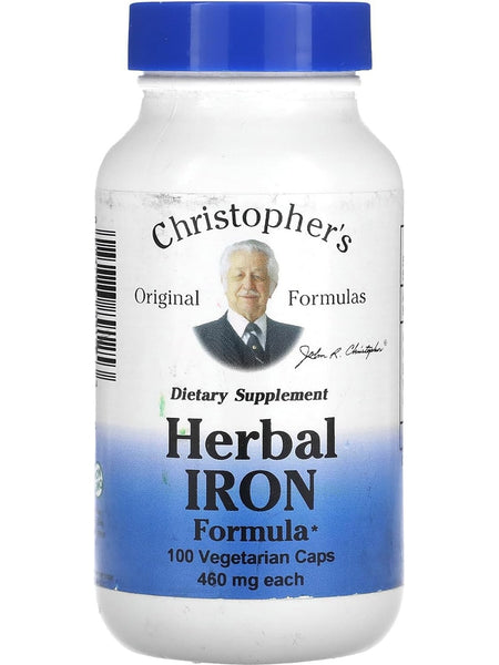 Christopher's Original Formulas, Herbal Iron, 100 Vegetarian Caps