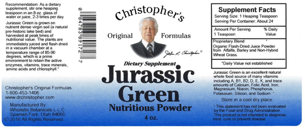 Christopher's Original Formulas, Jurassic Green Nutritious Powder, 4 oz