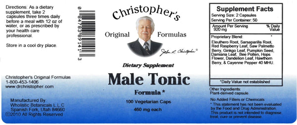 Christopher's Original Formulas, Male Tonic, 100 Vegetarian Caps