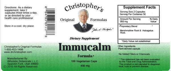 Christopher's Original Formulas, Immucalm Formula, 100 Vegetarian Caps
