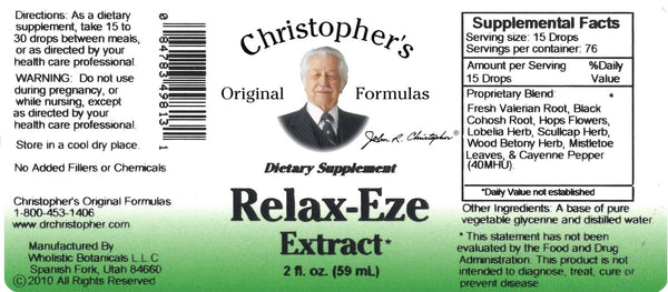 Christopher's Original Formulas, Relax-Eze Extract, 2 fl oz