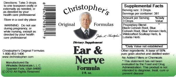 Christopher's Original Formulas, Ear & Nerve, 2 fl oz