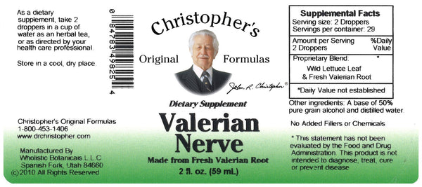 Christopher's Original Formulas, Valerian Nerve, 2 fl oz