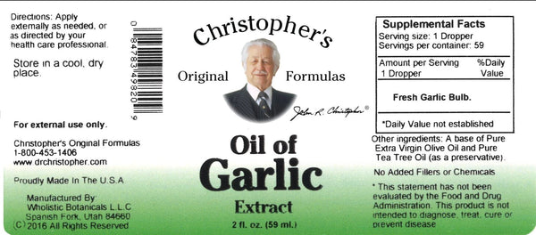 Christopher's Original Formulas, Oil of Garlic, 2 fl oz
