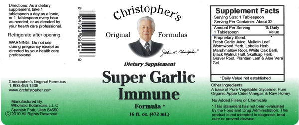 Christopher's Original Formulas, Super Garlic Immune, 16 fl oz