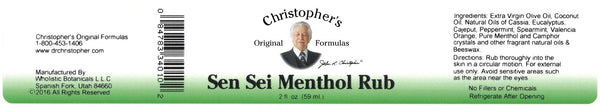 Christopher's Original Formulas, Sen Sei Menthol Rub, 2 fl oz