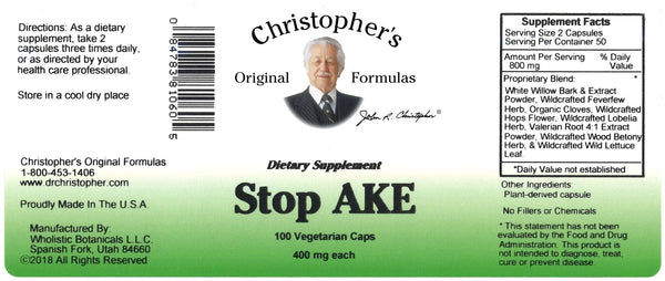 Christopher's Original Formulas, Stop Ake, 100 Vegetarian Caps