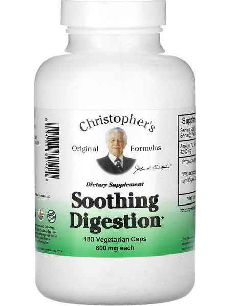 Christopher's Original Formulas, Soothing Digestion Formula, 180 Vegetarian Caps
