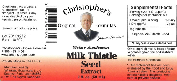Christopher's Original Formulas, Milk Thistle Seed, 2 fl oz