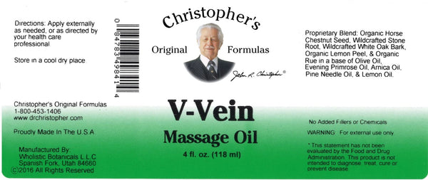 Christopher's Original Formulas, V-Vein Massage Oil, 4 fl oz