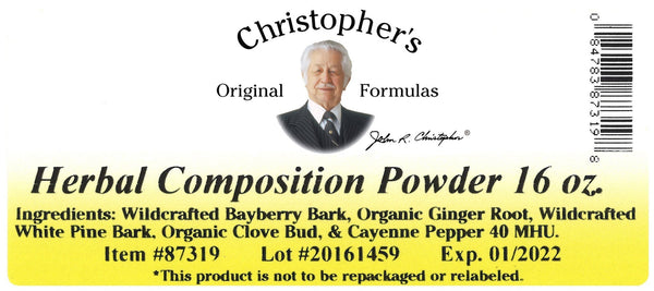Christopher's Original Formulas, Herbal Composition Powder, 16 oz