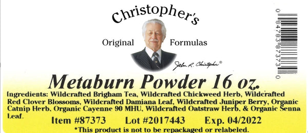Christopher's Original Formulas, Metaburn Powder, 16 oz