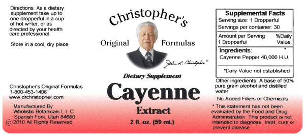 Christopher's Original Formulas, Cayenne Extract, 40,000 H.U., 2 fl oz