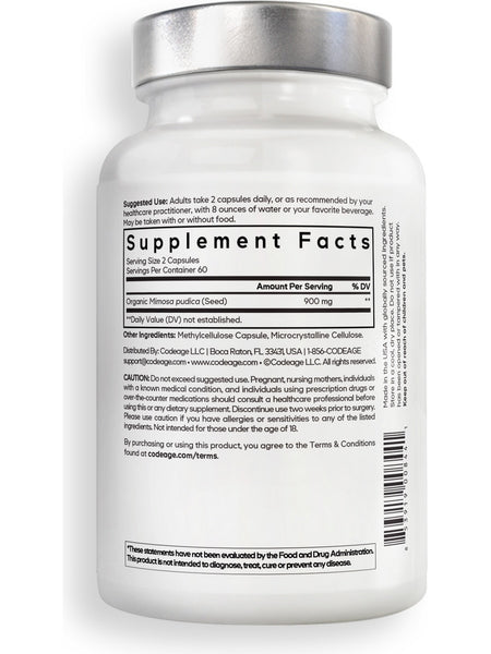 Codeage, Amen Mimosa Pudica Seed, 120 Vegetable Capsules