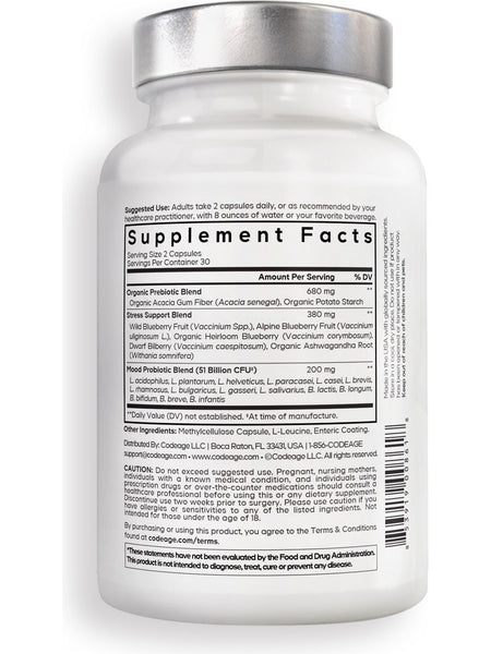 Codeage, Amen Mood Probiotic + 51 Billion CFU, 60 Vegetable Capsules