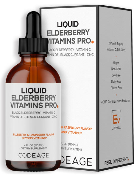 Codeage, Liquid Elderberry Vitamins Pro, 4 fl oz