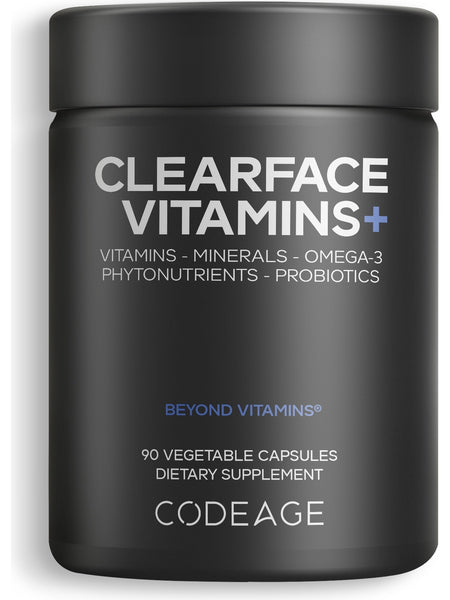 Codeage, Clearface Vitamins+, Black Edition, 90 Vegetable Capsules