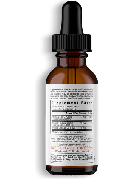 Codeage, Liquid Vitamin E+, 2 fl oz
