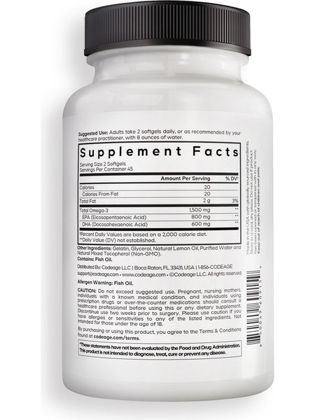 Codeage, Amen Omega-3, 90 Softgels