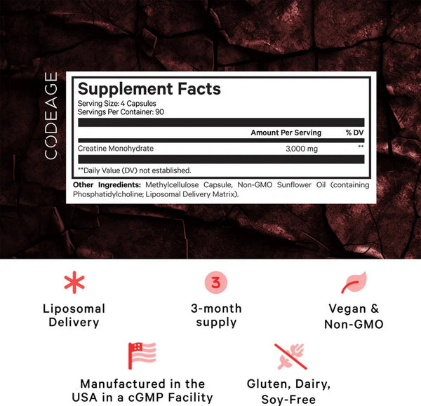 Codeage, Liposomal Creatine Capsules, 360 Capsules