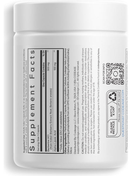 Codeage, Berberine Phytosome+, 60 Vegetable Capsules