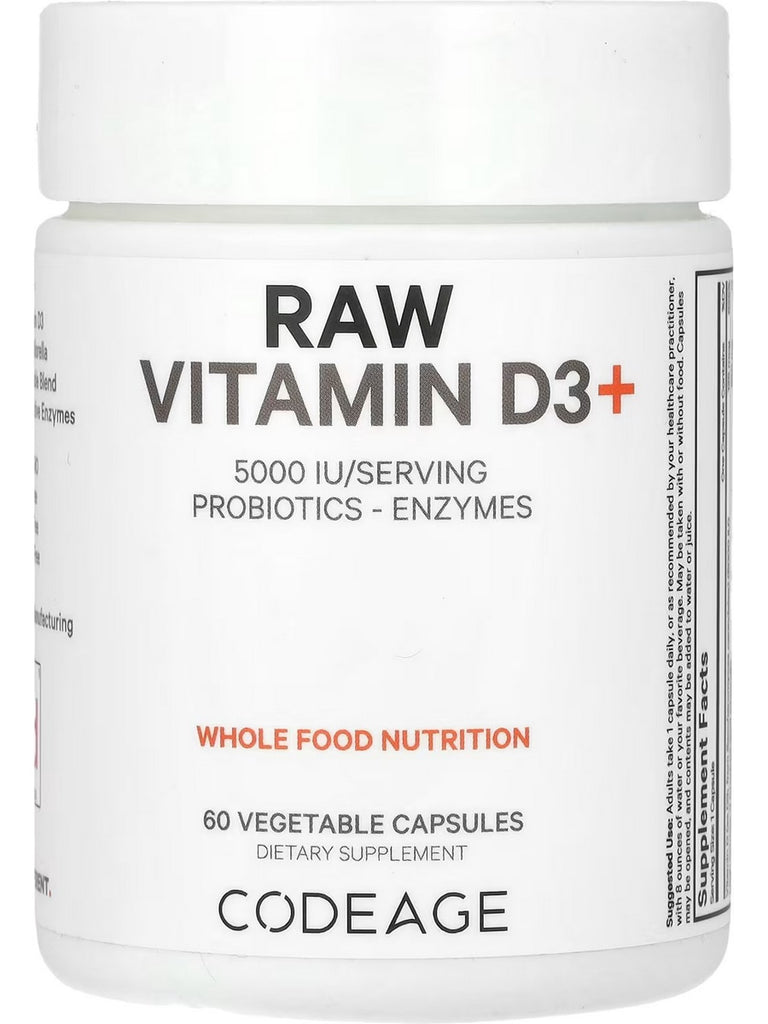 Codeage, Raw Vitamin D3+, 60 Vegetable Capsules