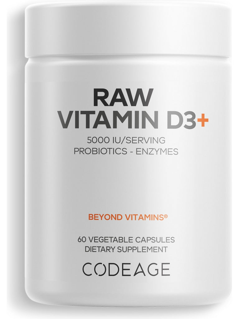 Codeage, Raw Vitamin D3+, 60 Vegetable Capsules