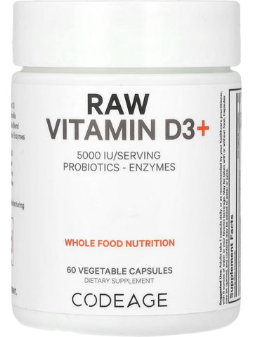 Codeage, Raw Vitamin D3+, 60 Vegetable Capsules