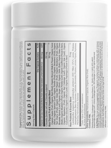 Codeage, Raw Vitamin D3+, 60 Vegetable Capsules