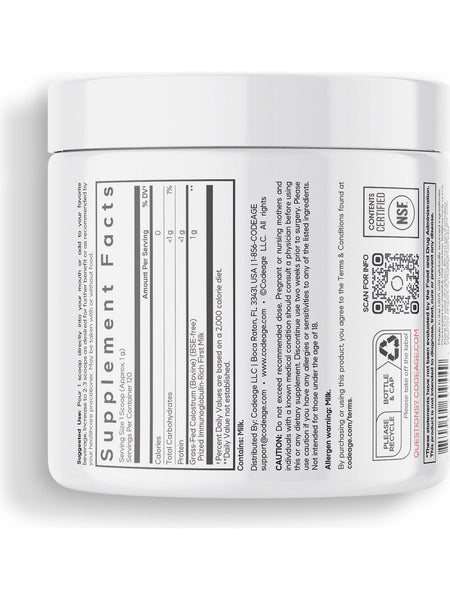 Codeage, Colostrum Powder, 4.3 oz