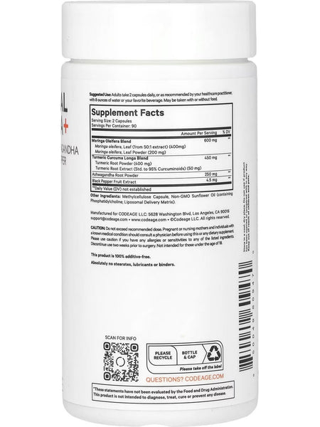 Codeage, Liposomal Moringa+, 180 Capsules