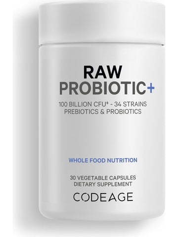 Codeage, Raw Probiotic+, 30 Vegetable Capsules