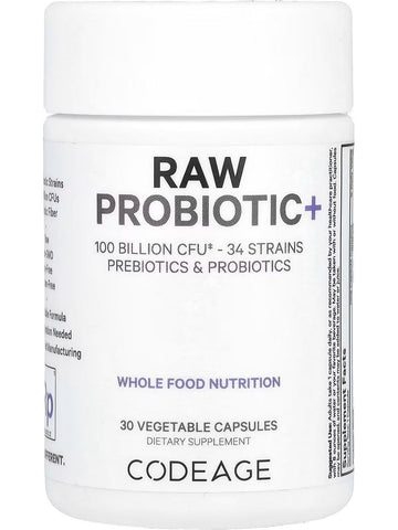 Codeage, Raw Probiotic+, 30 Vegetable Capsules