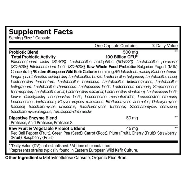 Codeage, Raw Probiotic+, 30 Vegetable Capsules