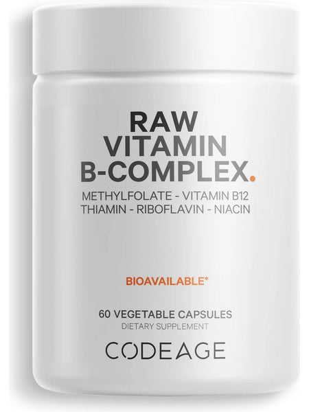 Codeage, Raw Vitamin B Complex, 60 Vegetable Capsules