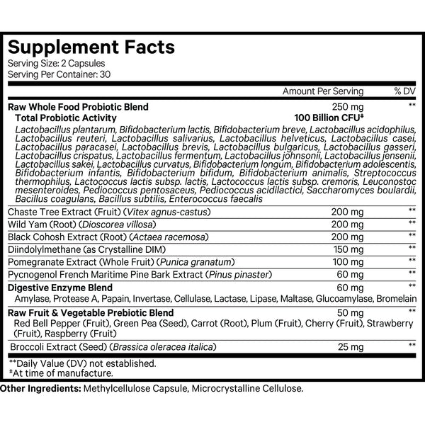 Codeage, Raw Women's Probiotic+, 60 Vegetable Capsules