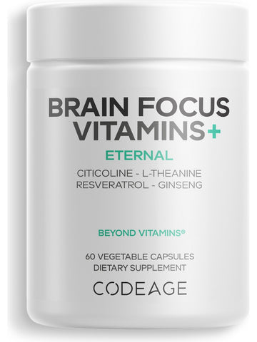 Codeage, Brain Focus Vitamins+, 60 Vegetable Capsules